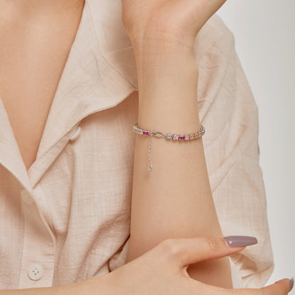 [Echo Fine ]Delicate Colorful Emerald Cut Party Bracelet