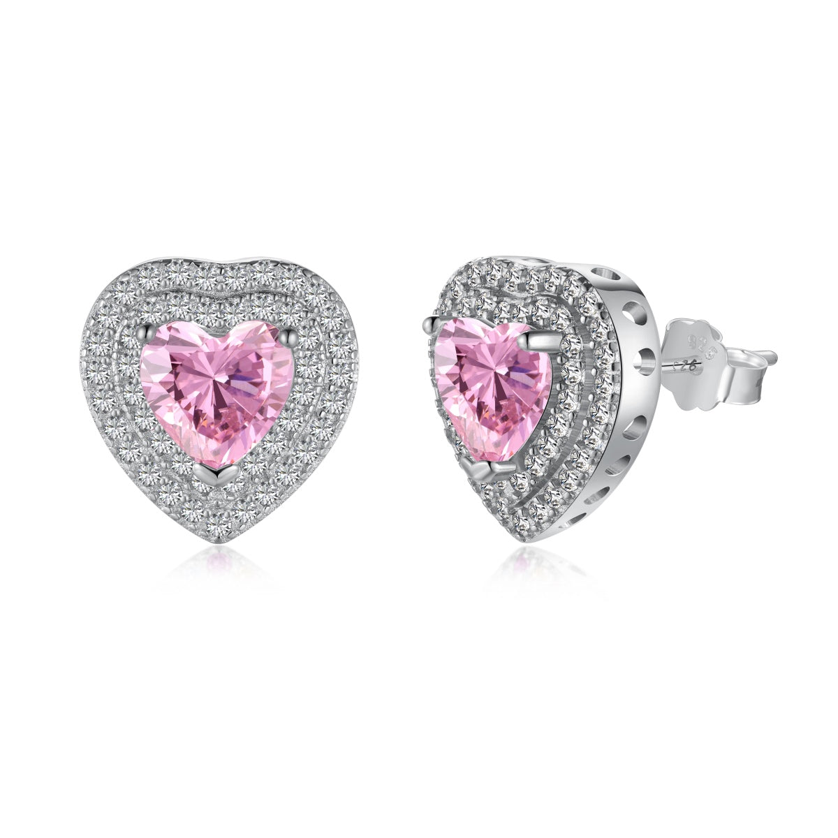 [Echo Fine ]Dazzling Heart Shape Lover Earrings