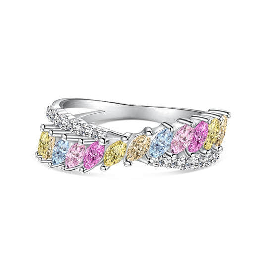 [Echo Fine ]Unique Colorful Marquise Cut Daily Ring