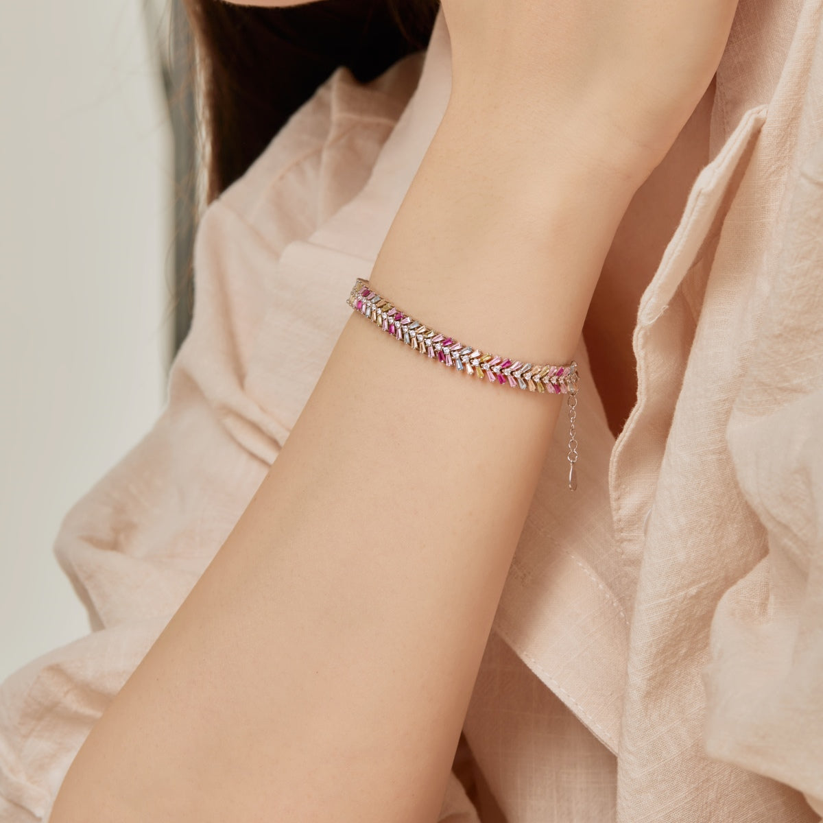 [Echo Fine ]Dainty Radiant Emerald Cut Daily Bracelet