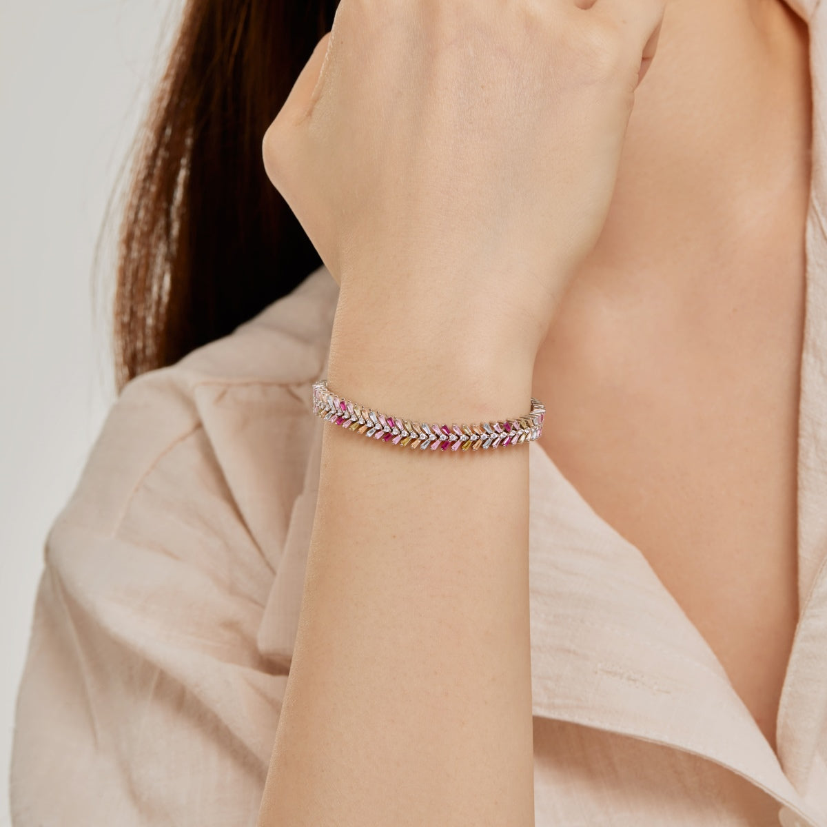 [Echo Fine ]Dainty Radiant Emerald Cut Daily Bracelet