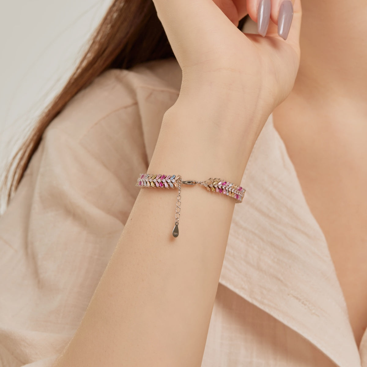 [Echo Fine ]Dainty Radiant Emerald Cut Daily Bracelet
