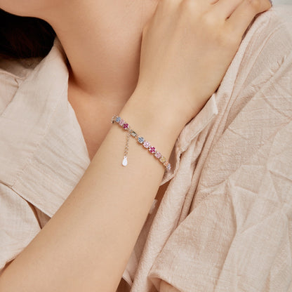 [Echo Fine ]Delicate Colorful Emerald Cut Daily Bracelet
