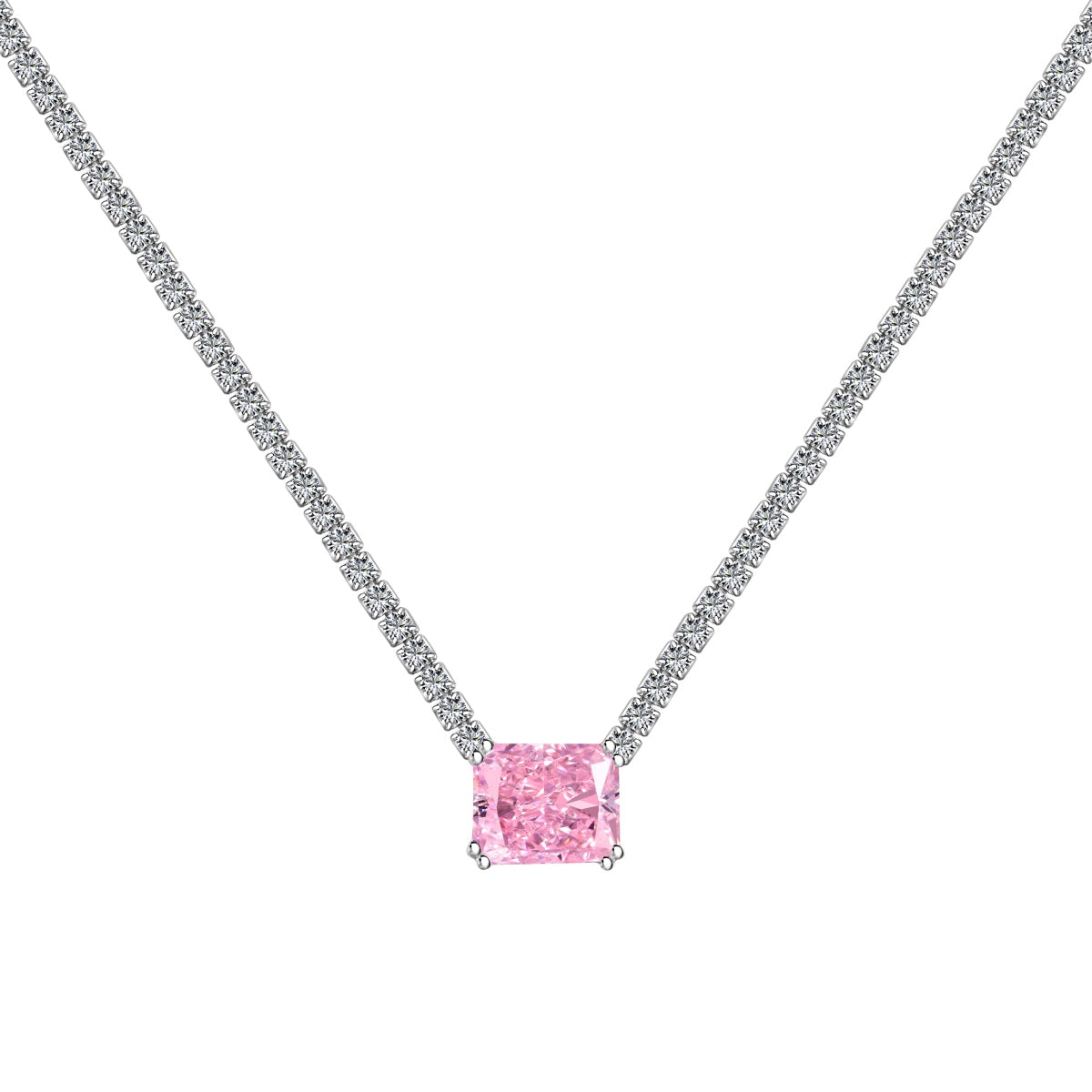 [Echo Fine ]4.0 Carat Elegant Radiant Cut Necklace