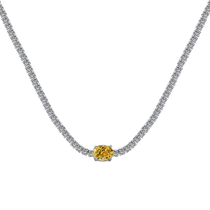 [Echo Fine ]1.0 Carat Shining Oval Cut Necklace