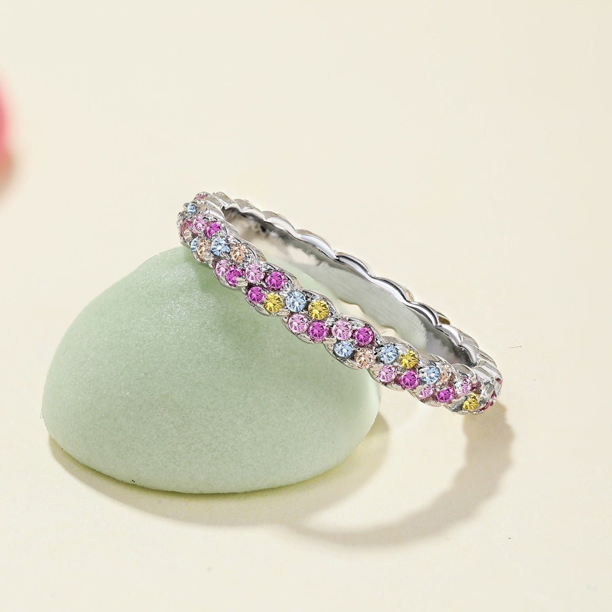 [Echo Fine ]Dainty Ebullient Round Cut Daily Ring