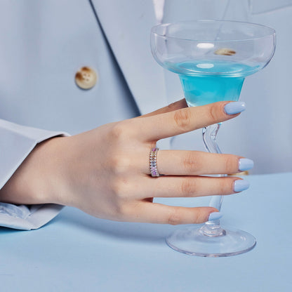 [Echo Fine ]Splashy Ornate Emerald Cut Cocktail Ring