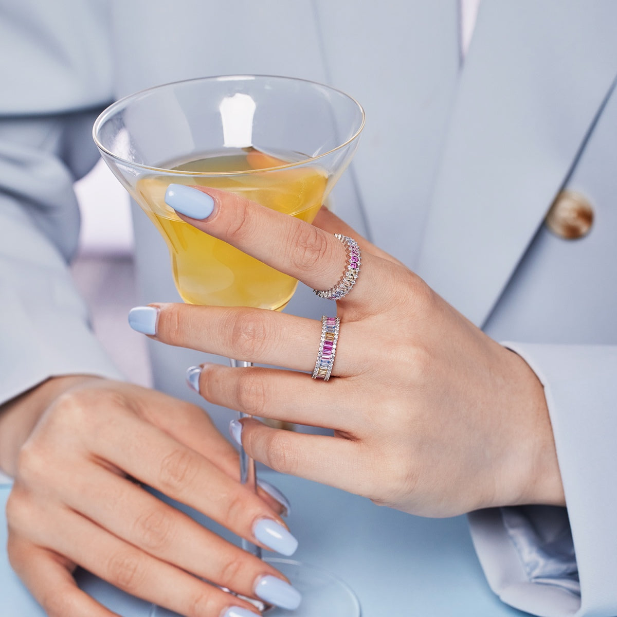 [Echo Fine ]Splashy Ornate Emerald Cut Cocktail Ring
