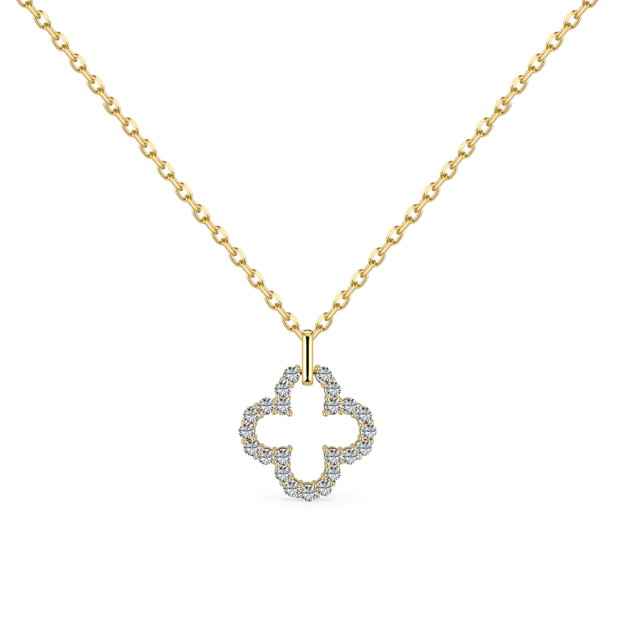 [Echo Fine ]Four-Leaf Clover Hollow Design Exquisite Necklace