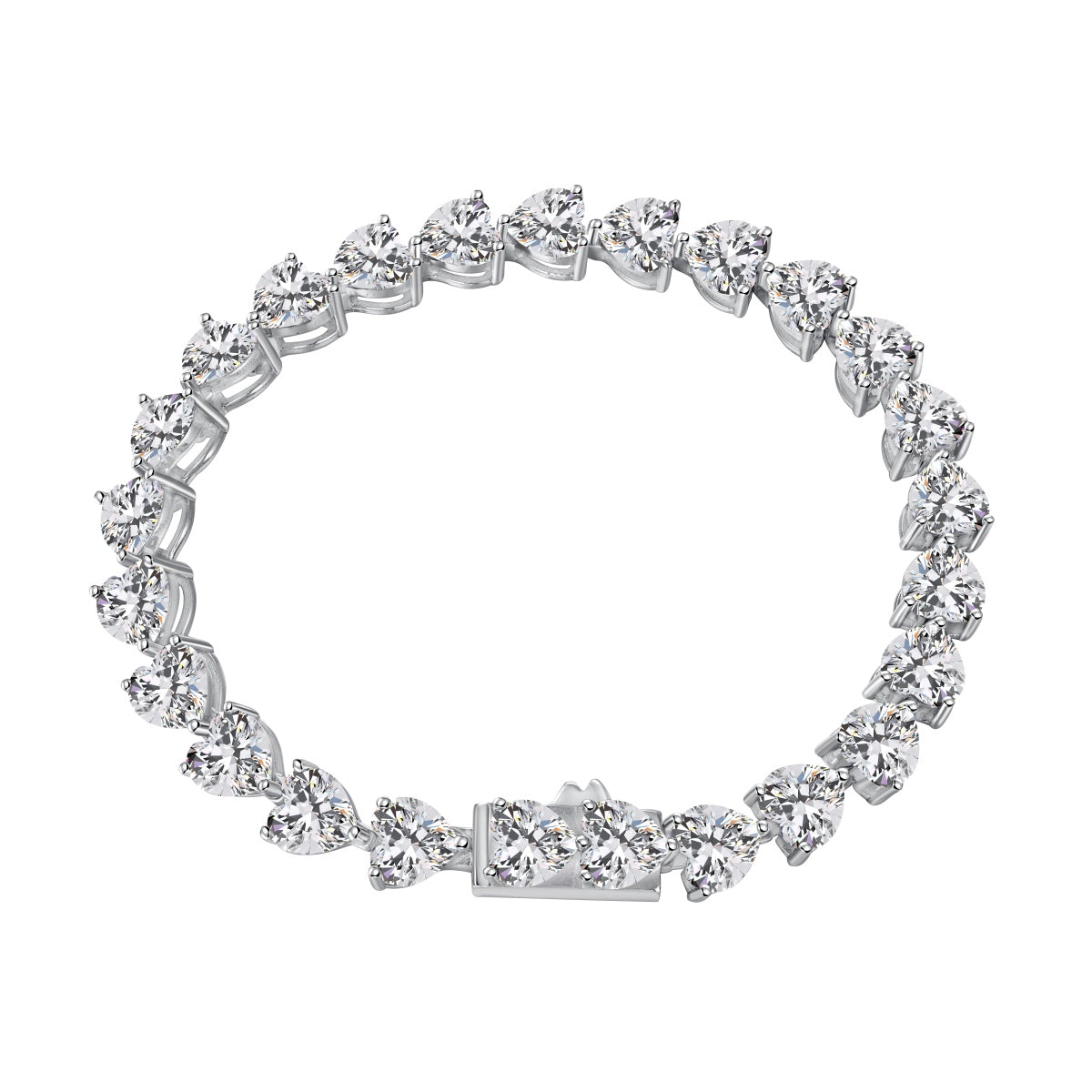 [Echo Fine ]0.75 Carat Elegant Romantic Heart Shape Lover Bracelet