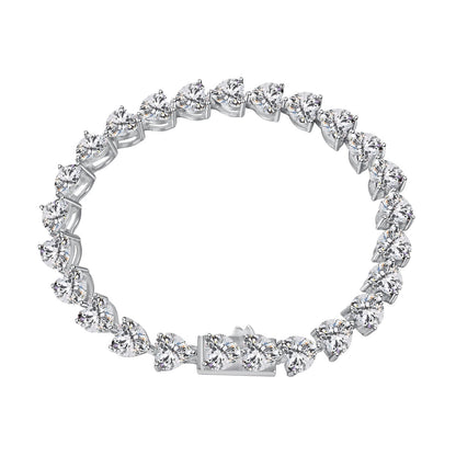 [Echo Fine ]0.75 Carat Elegant Romantic Heart Shape Lover Bracelet