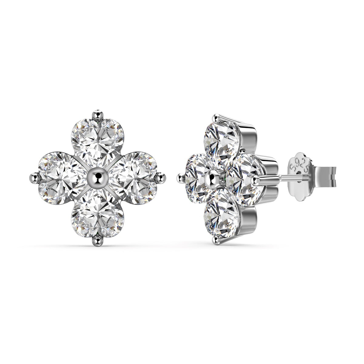 [Echo Fine ]Four-Leaf Clover Ball Earrings