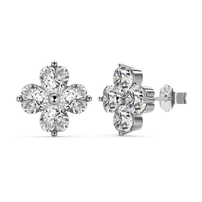 [Echo Fine ]Four-Leaf Clover Ball Earrings