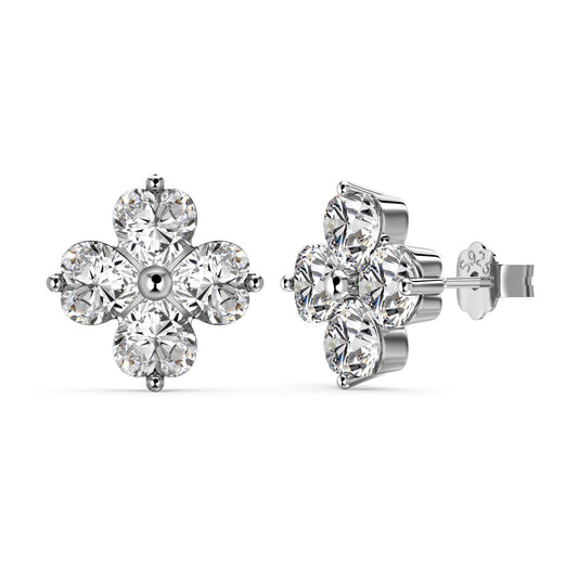 [Echo Fine ]Four-Leaf Clover Ball Earrings