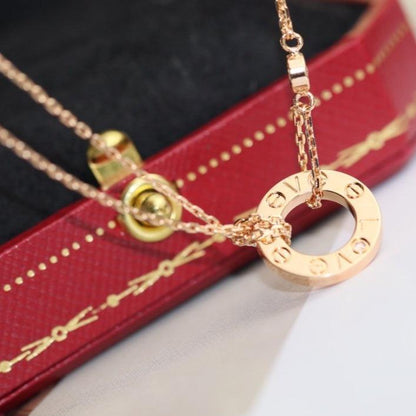 [Echo Fine ]LOVE NECKLACE ADJUSTABLE ROSE GOLD 2 DIAMOND