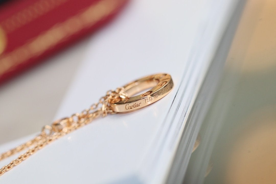 [Echo Fine ]LOVE NECKLACE ADJUSTABLE ROSE GOLD 2 DIAMOND
