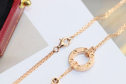 [Echo Fine ]LOVE NECKLACE ADJUSTABLE ROSE GOLD 2 DIAMOND