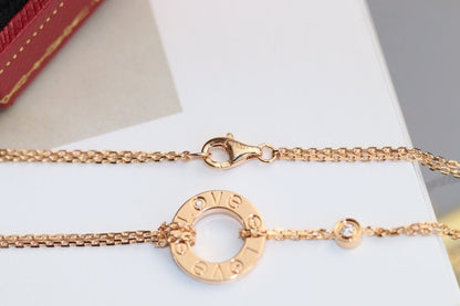 [Echo Fine ]LOVE NECKLACE ADJUSTABLE ROSE GOLD 2 DIAMOND