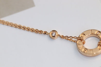 [Echo Fine ]LOVE NECKLACE ADJUSTABLE ROSE GOLD 2 DIAMOND