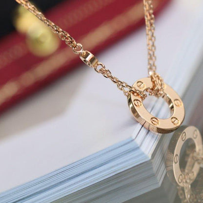 [Echo Fine ]LOVE NECKLACE ADJUSTABLE ROSE GOLD 2 DIAMOND