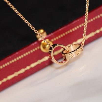 [Echo Fine ]LOVE NECKLACE PINK GOLD AND SILVER