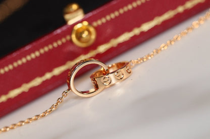 [Echo Fine ]LOVE NECKLACE PINK GOLD AND SILVER