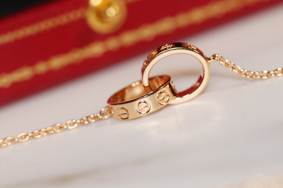 [Echo Fine ]LOVE NECKLACE PINK GOLD AND SILVER