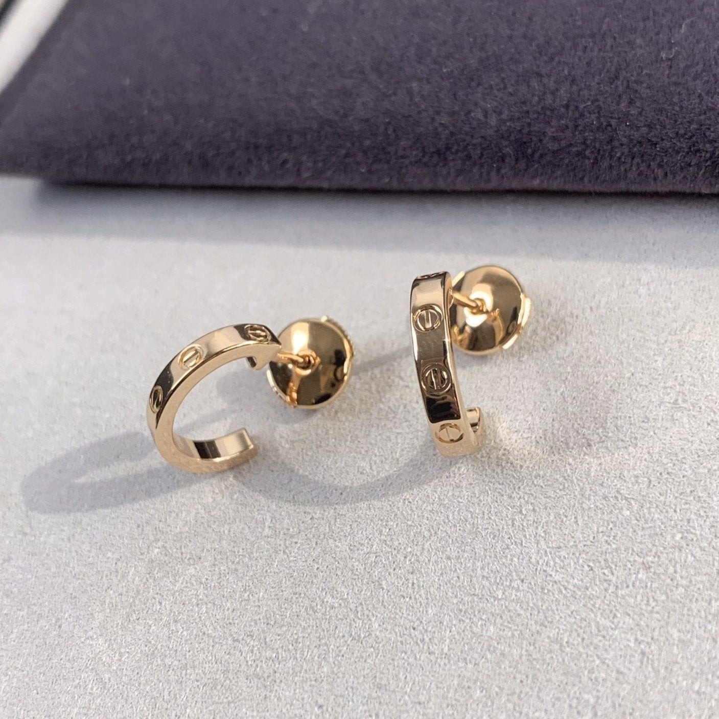 [Echo Fine ]LOVE EARRINGS 2.65MM PINK GOLD