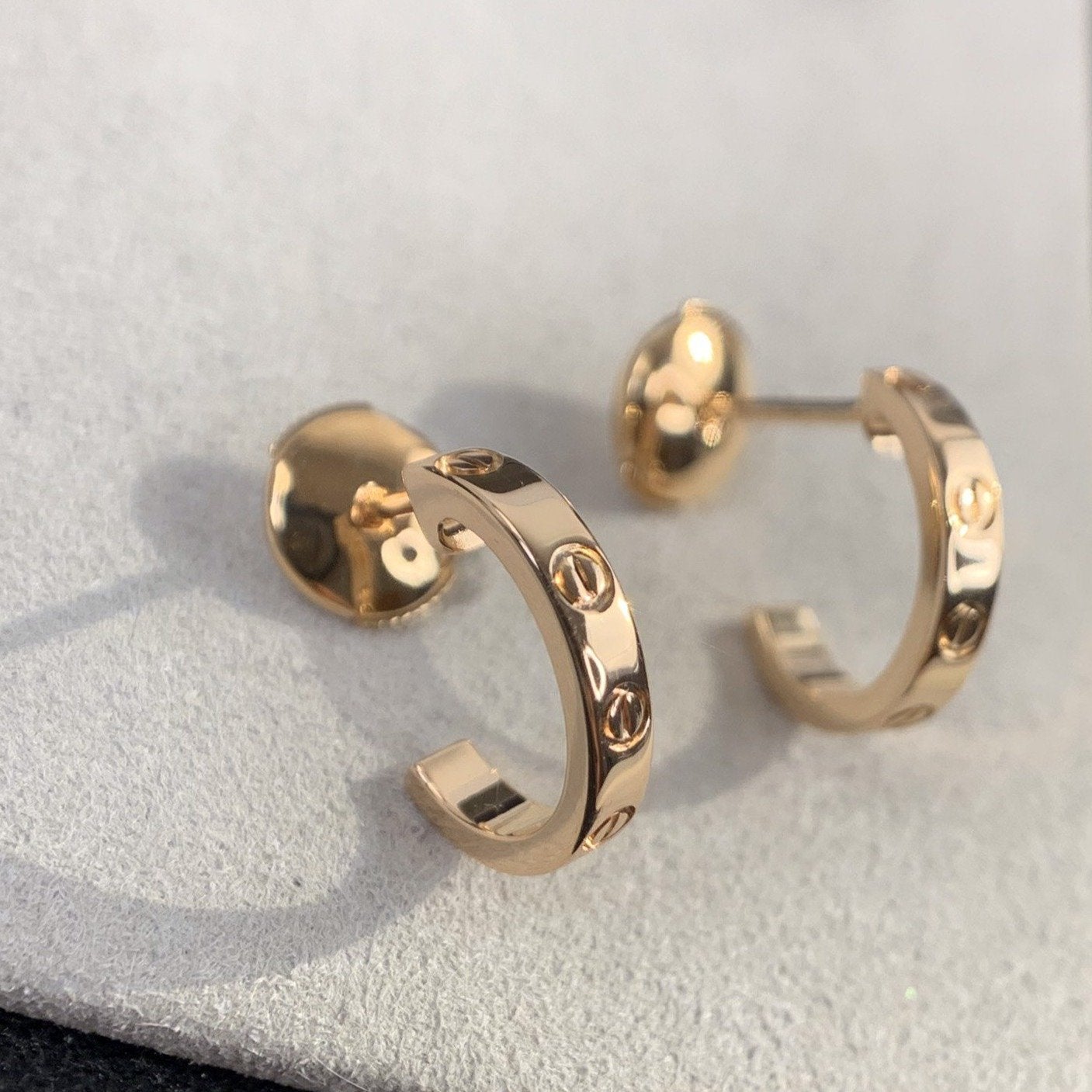 [Echo Fine ]LOVE EARRINGS 2.65MM PINK GOLD