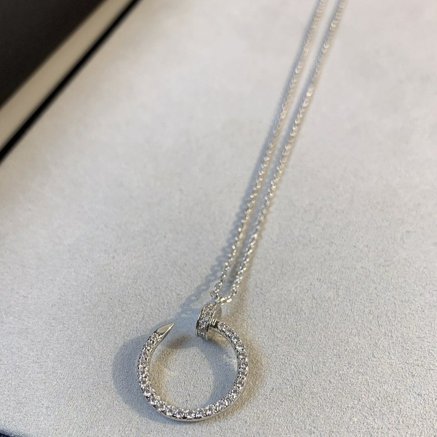 [Echo Fine ]JUSTE NECKLACE SILVER DIAMONDS