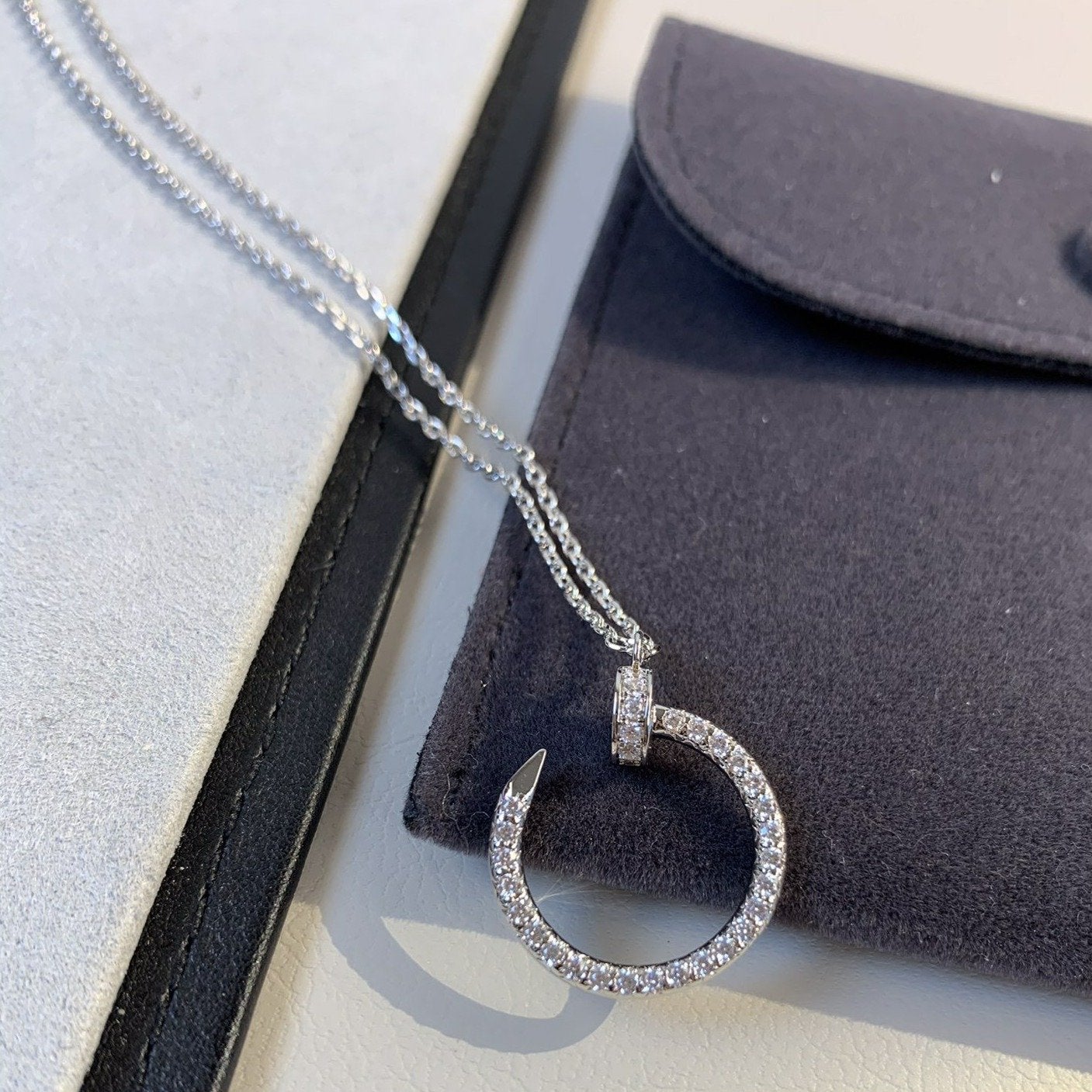 [Echo Fine ]JUSTE NECKLACE SILVER DIAMONDS