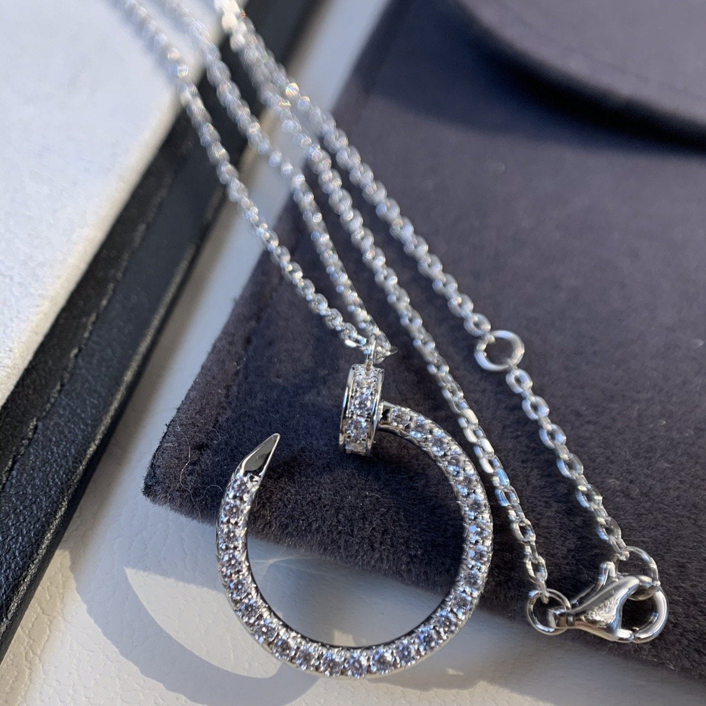 [Echo Fine ]JUSTE NECKLACE SILVER DIAMONDS