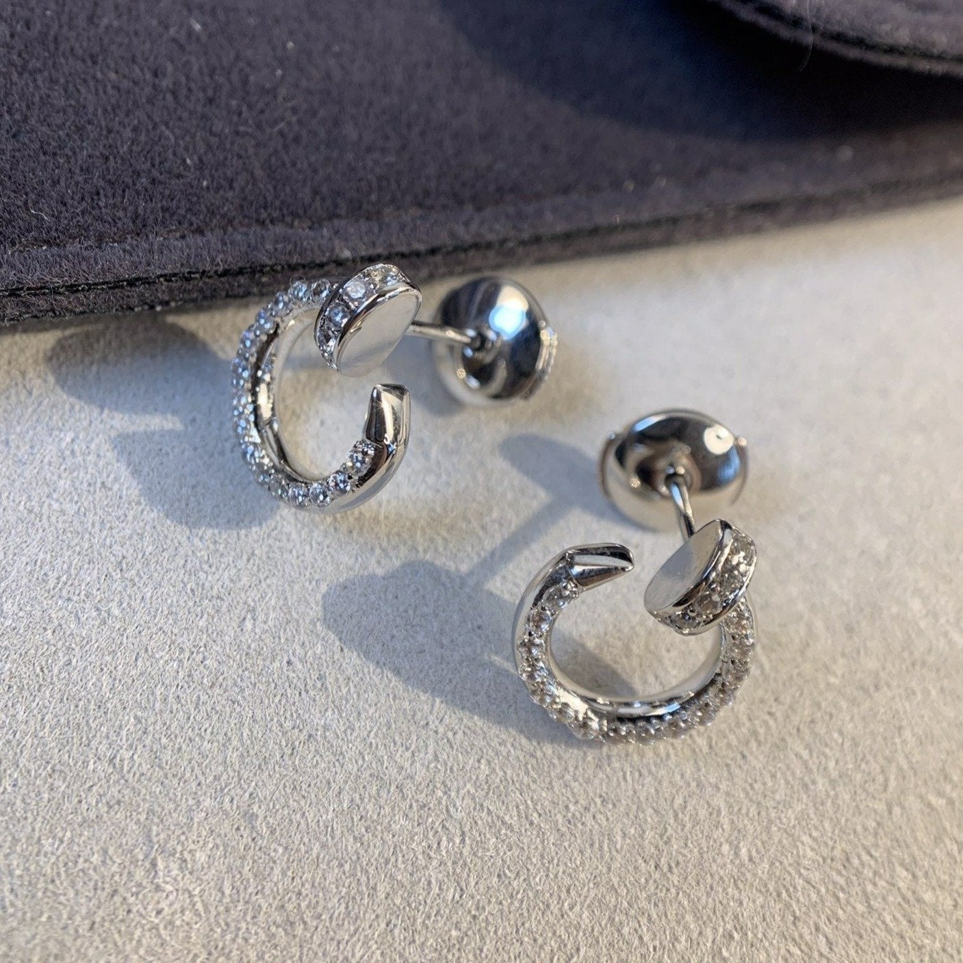 [Echo Fine ]JUSTE EARRINGS SILVER DIAMONDS