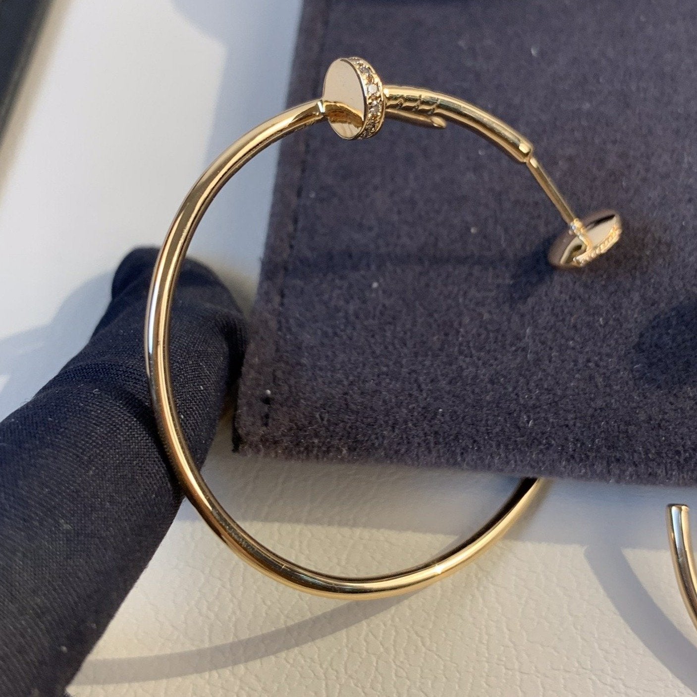 [Echo Fine ]JUSTE EARRINGS GOLD DIAMONDS 1.8MM