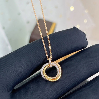 [Echo Fine ]TRINITY NECKLACE SILVER GOLD PINK GOLD DIAMONDS