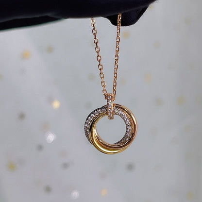 [Echo Fine ]TRINITY NECKLACE SILVER GOLD PINK GOLD DIAMONDS