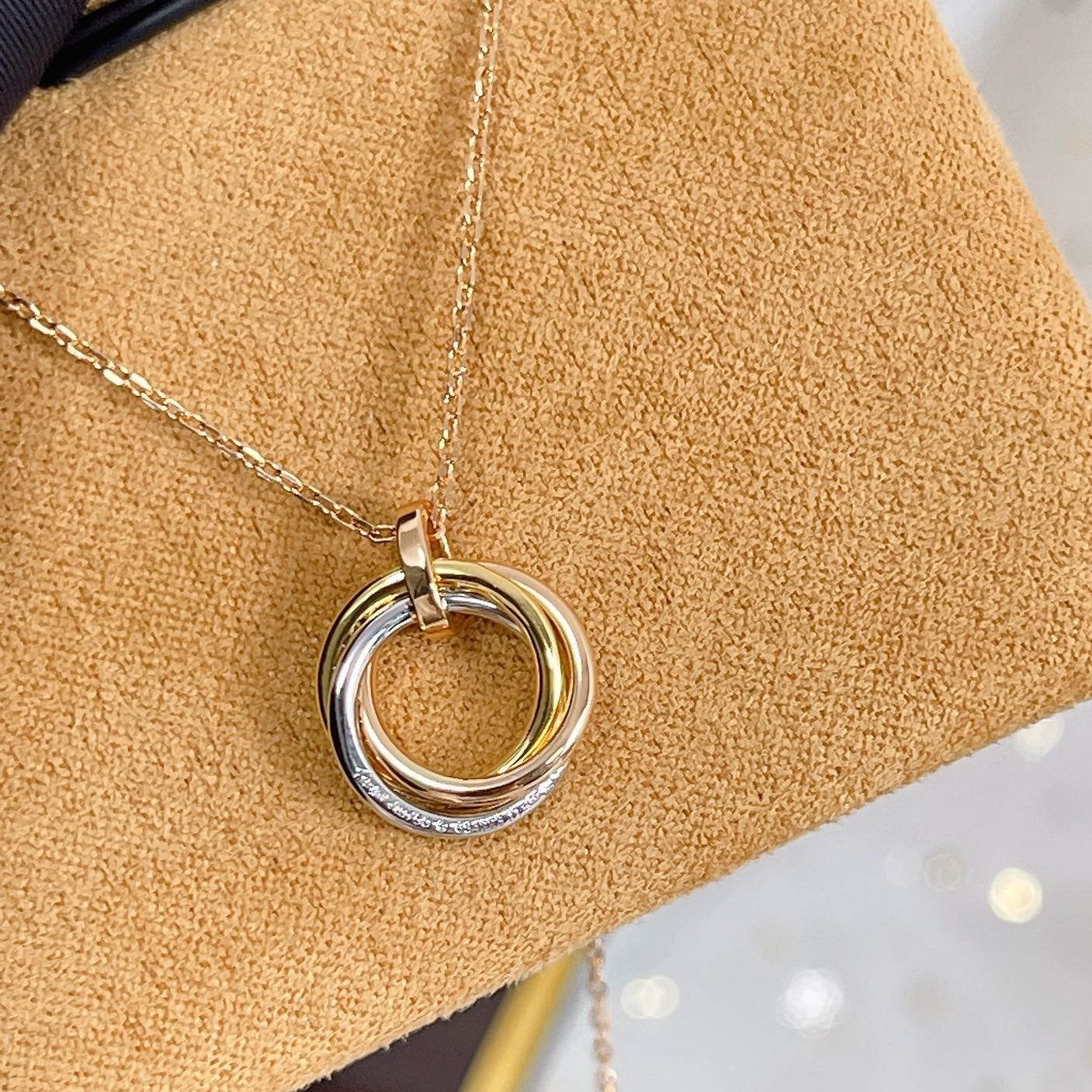 [Echo Fine ]TRINITY NECKLACE SILVER GOLD PINK GOLD DIAMONDS
