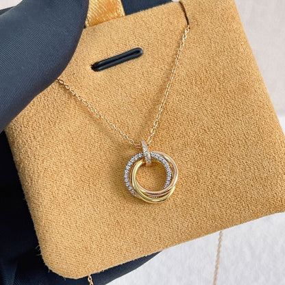 [Echo Fine ]TRINITY NECKLACE SILVER GOLD PINK GOLD DIAMONDS