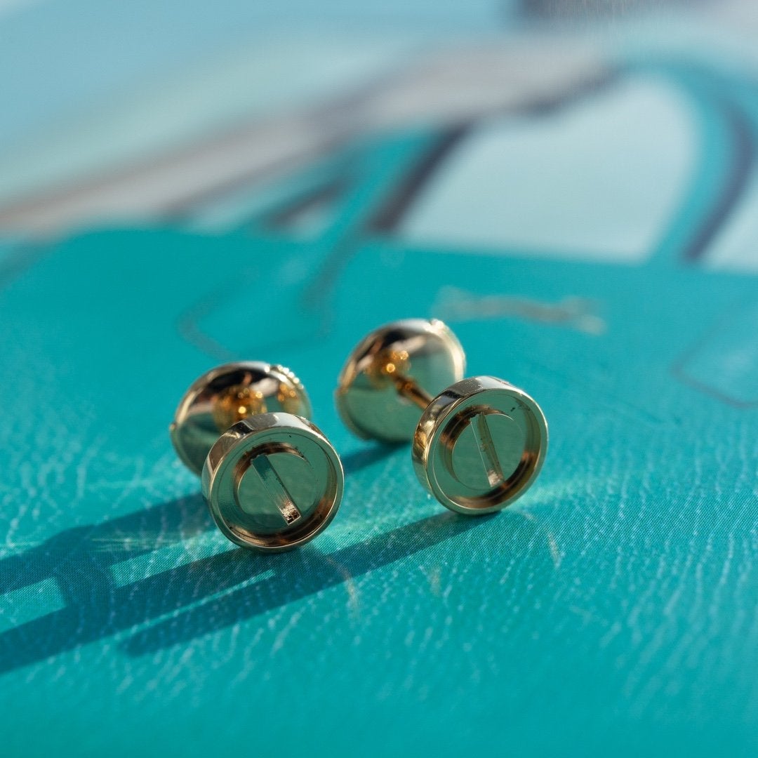[Echo Fine ]LOVE EARRINGS PINK GOLD 10MM