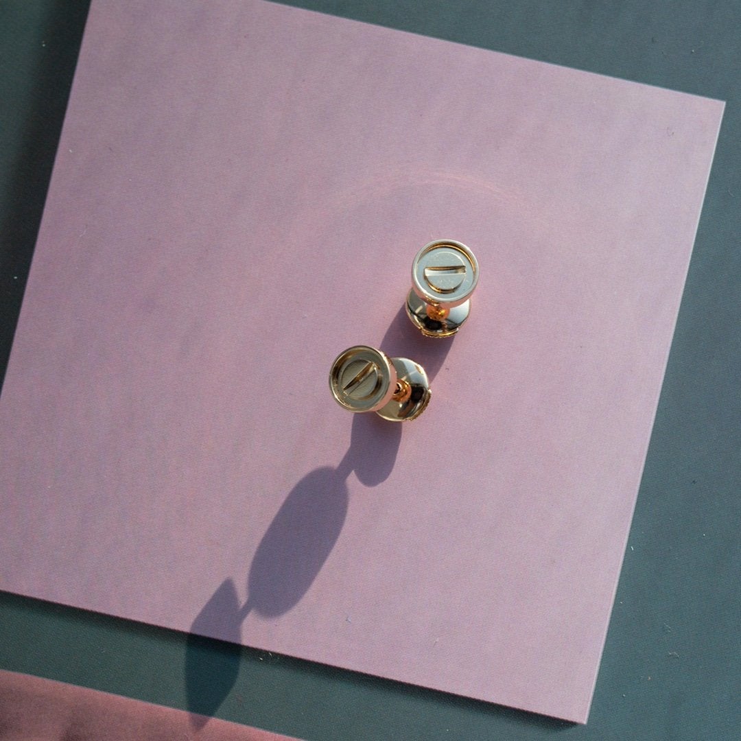 [Echo Fine ]LOVE EARRINGS PINK GOLD 10MM