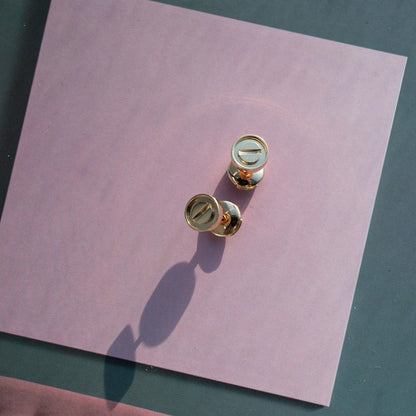 [Echo Fine ]LOVE EARRINGS PINK GOLD 10MM