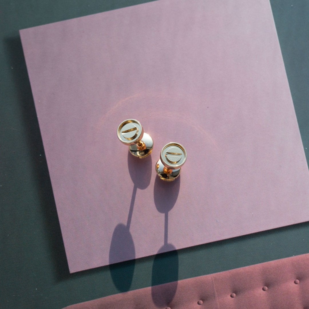 [Echo Fine ]LOVE EARRINGS PINK GOLD 10MM