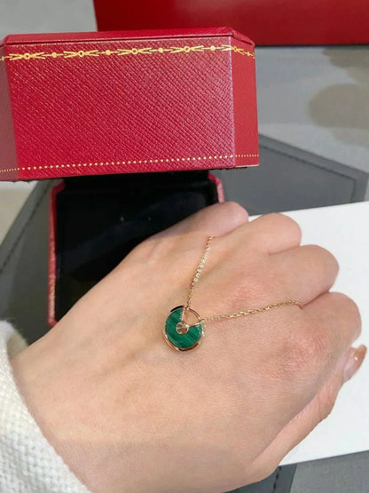 [Echo Fine ]AMULETTE ROSE GOLD MALACHITE NECKLACE