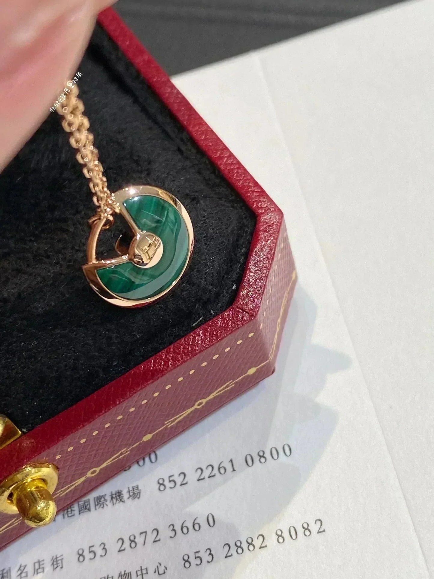 [Echo Fine ]AMULETTE ROSE GOLD MALACHITE NECKLACE