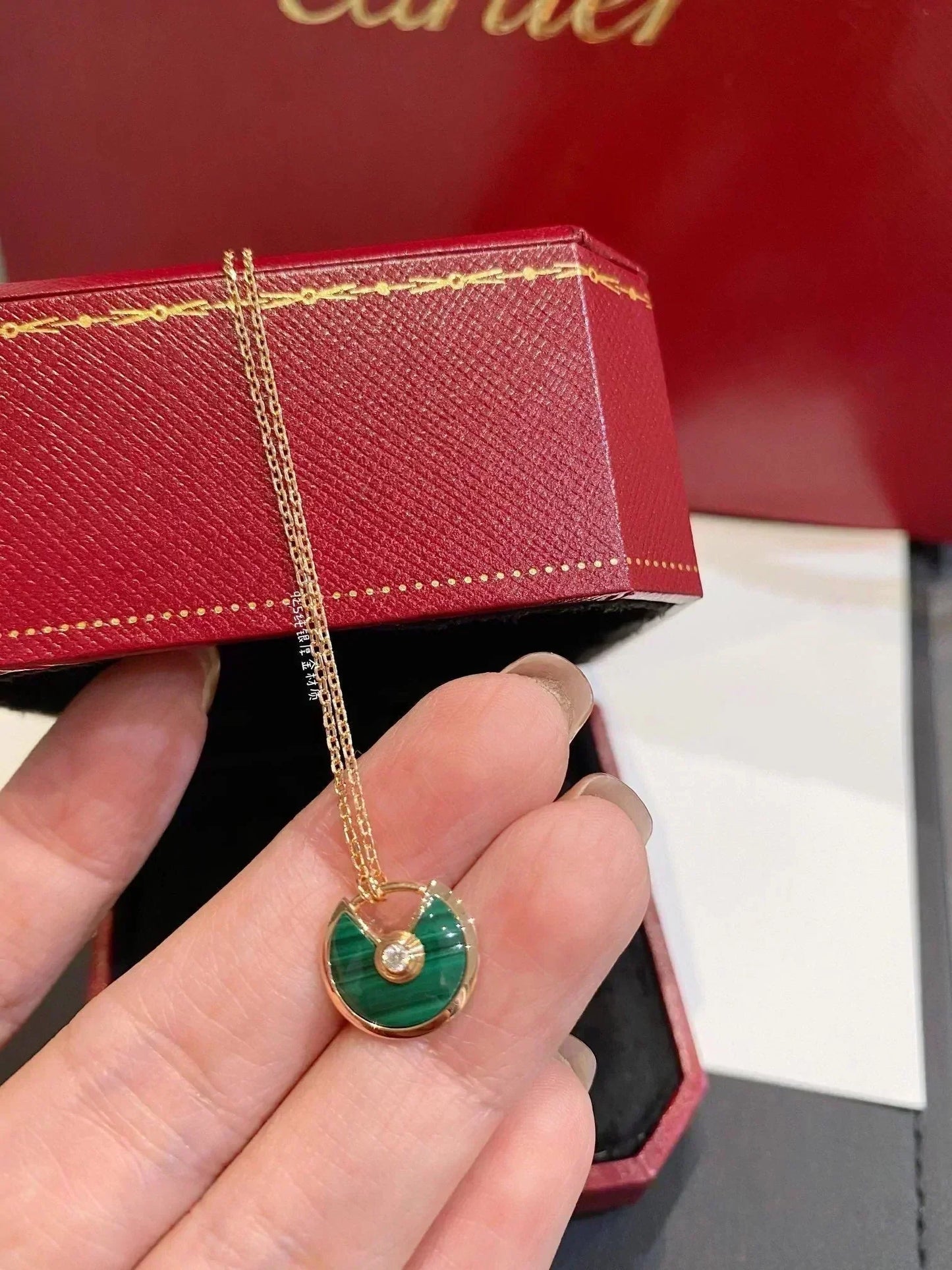 [Echo Fine ]AMULETTE ROSE GOLD MALACHITE NECKLACE