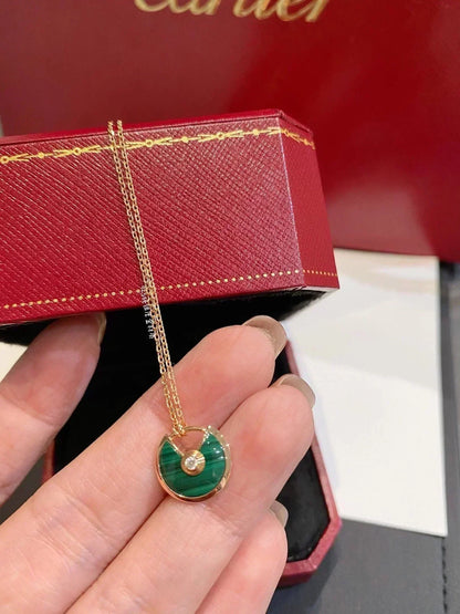 [Echo Fine ]AMULETTE ROSE GOLD MALACHITE NECKLACE