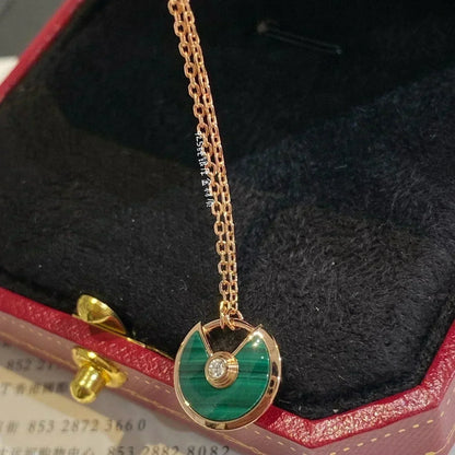 [Echo Fine ]AMULETTE ROSE GOLD MALACHITE NECKLACE