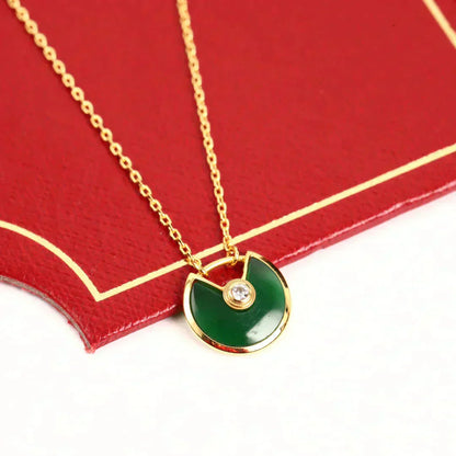 [Echo Fine ]AMULETTE GOLD MALACHITE NECKLACE