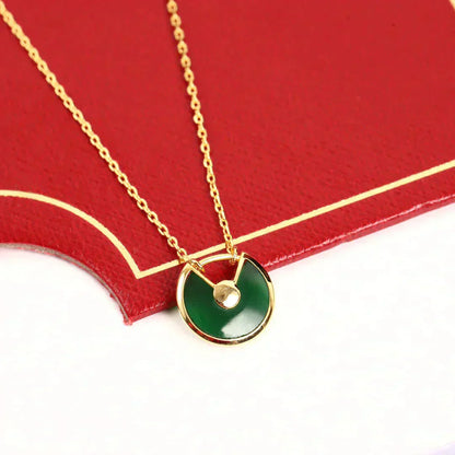 [Echo Fine ]AMULETTE GOLD MALACHITE NECKLACE