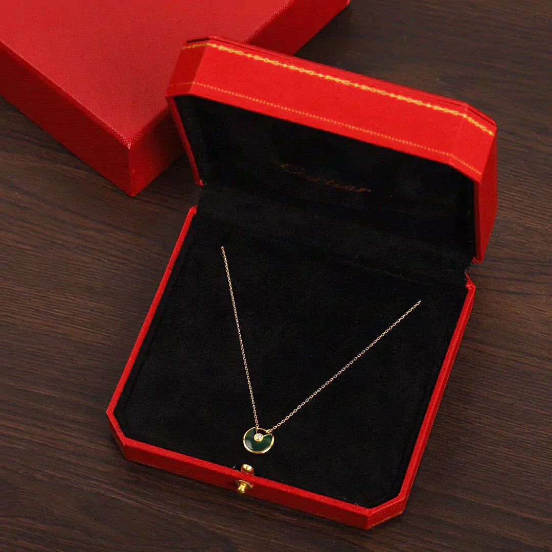 [Echo Fine ]AMULETTE GOLD MALACHITE NECKLACE